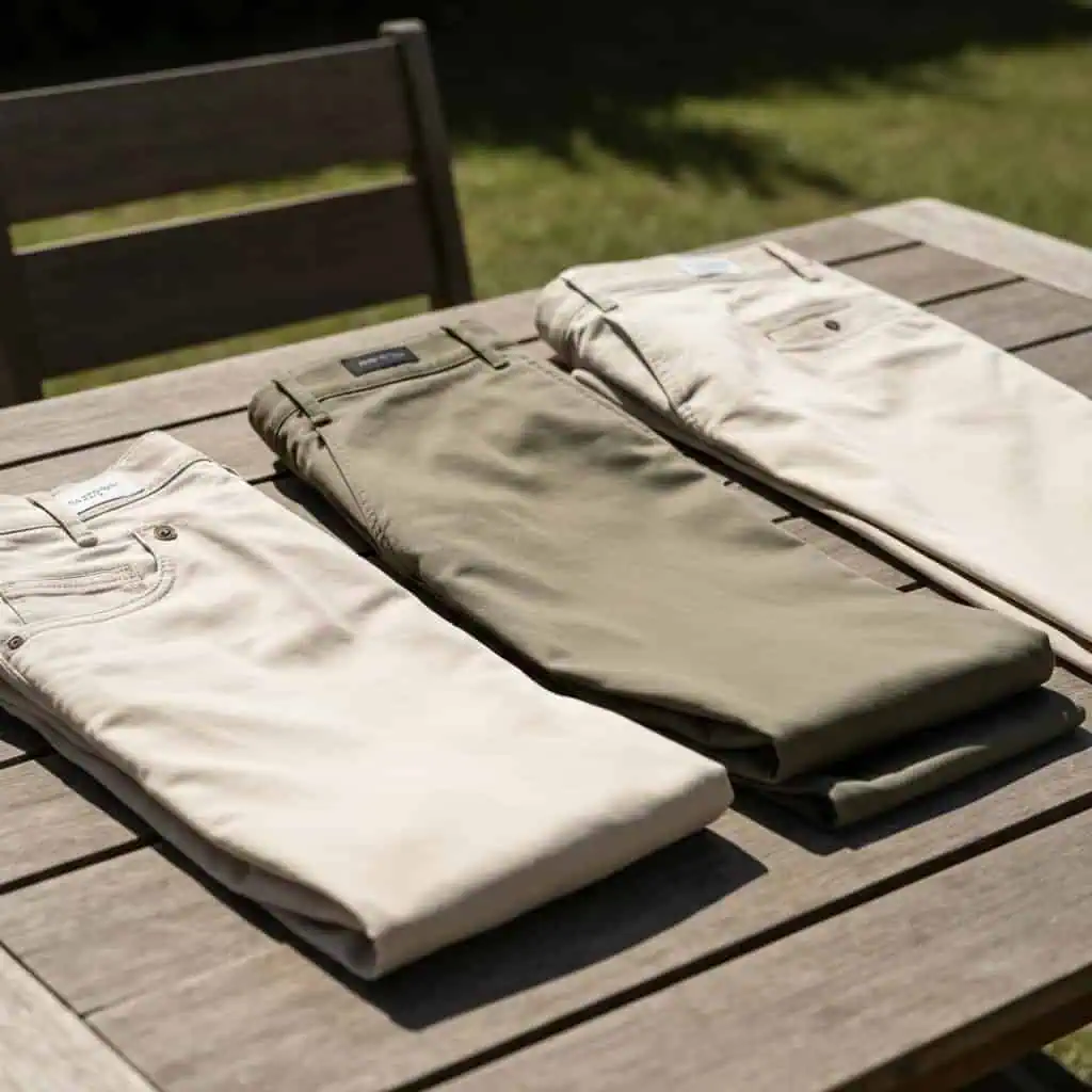 Spodnie chino vs khaki: Rozwiewamy modowe wątpliwości